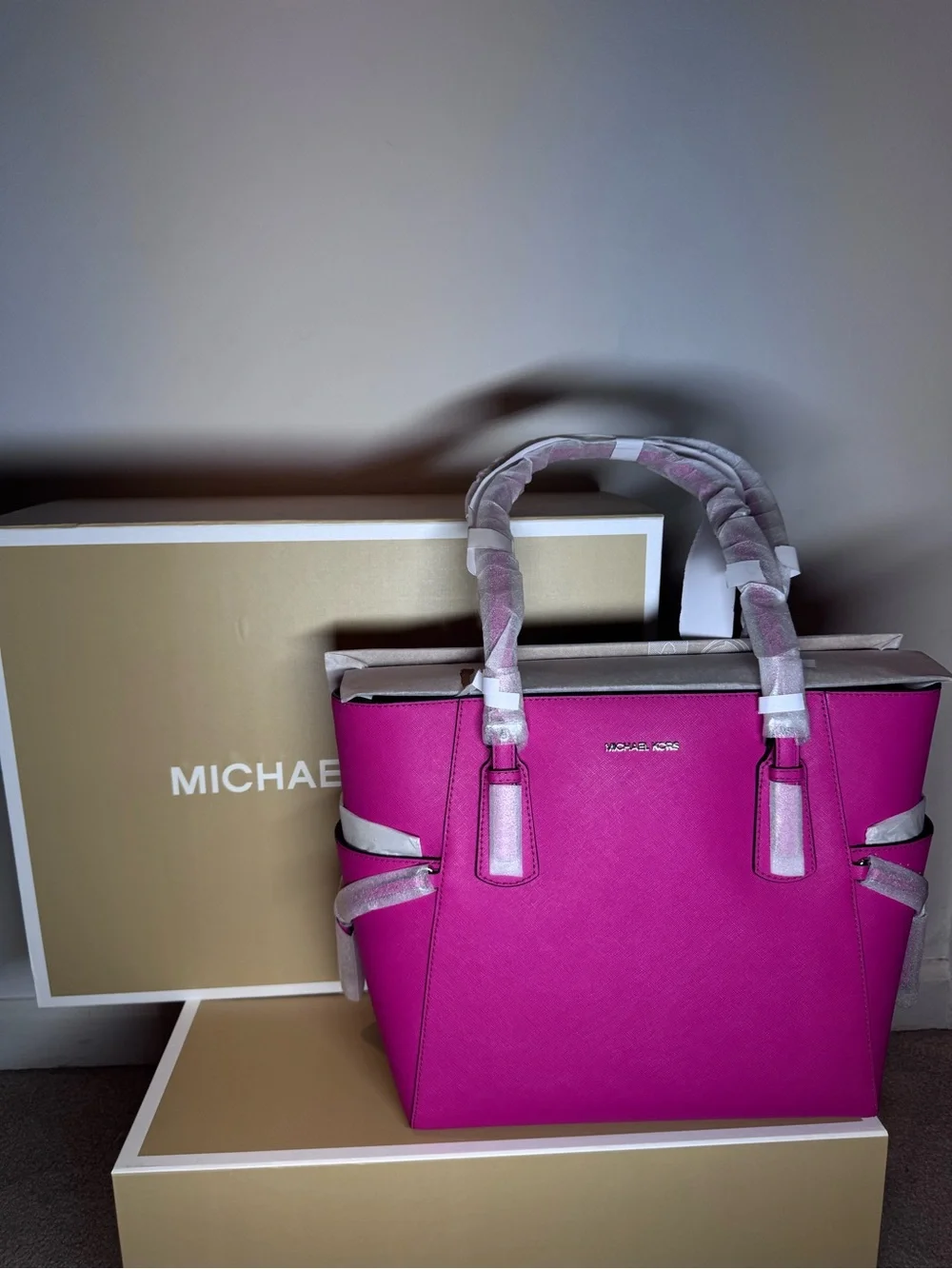 Michael Kors Fuchsia Saffiano Leather Tote